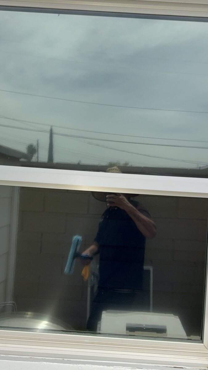 Rohzs cleaning an exterior window